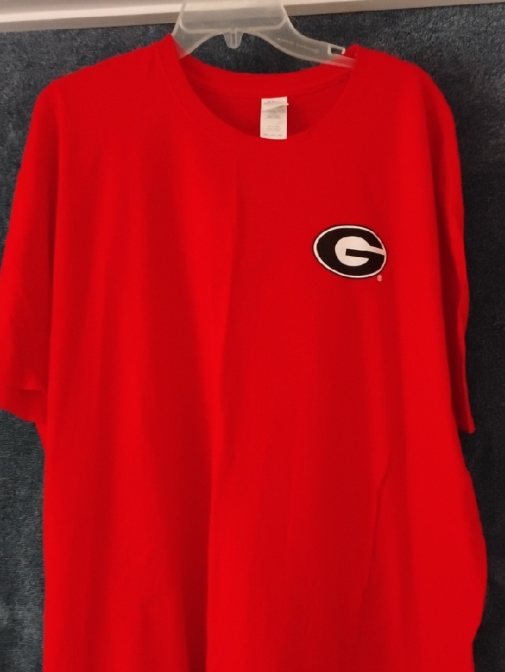 Gildan Bright Red Short Sleeve Tee with Black & White 'G' Patch